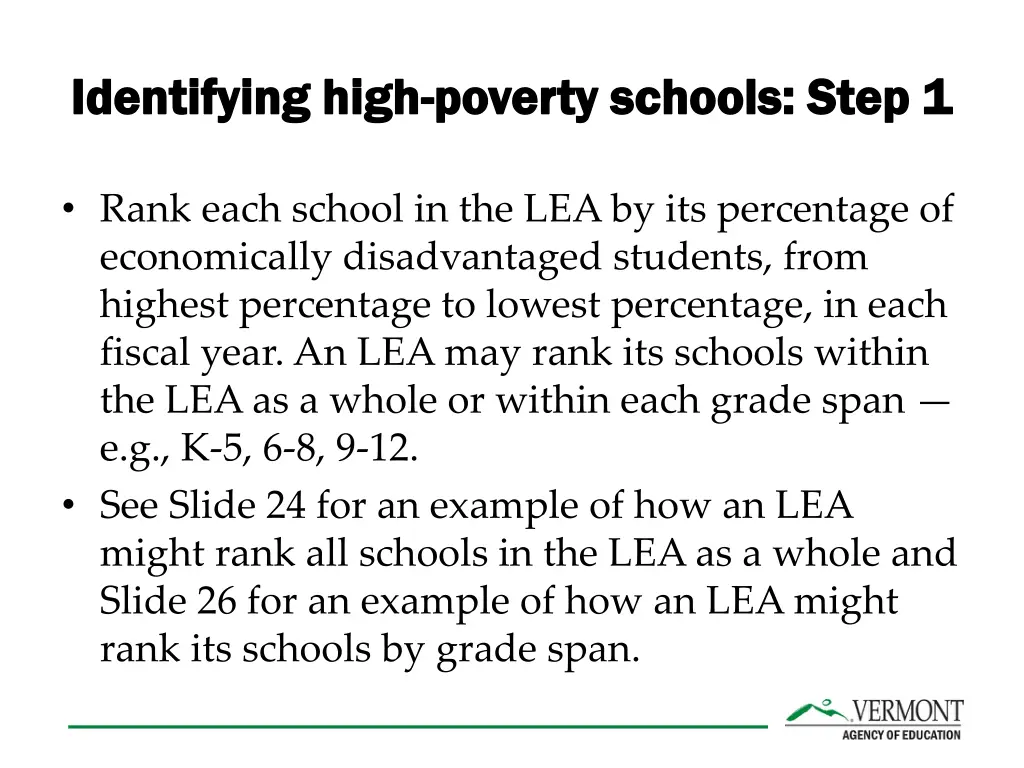 identifying high identifying high poverty schools