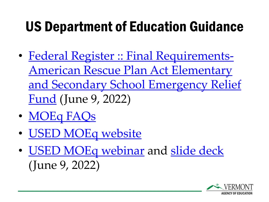 us department of education guidance