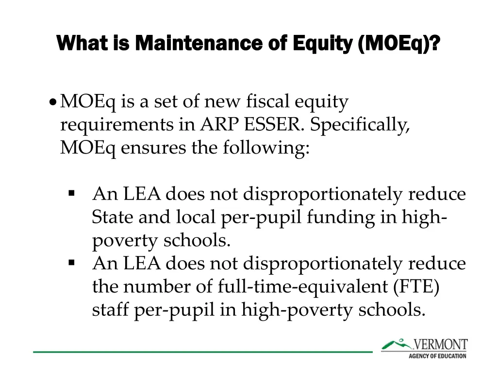 what is maintenance of equity what is maintenance