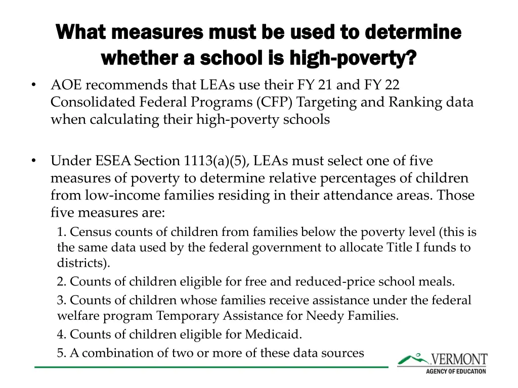 what measures must be used to determine what