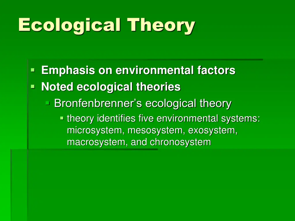 ecological theory