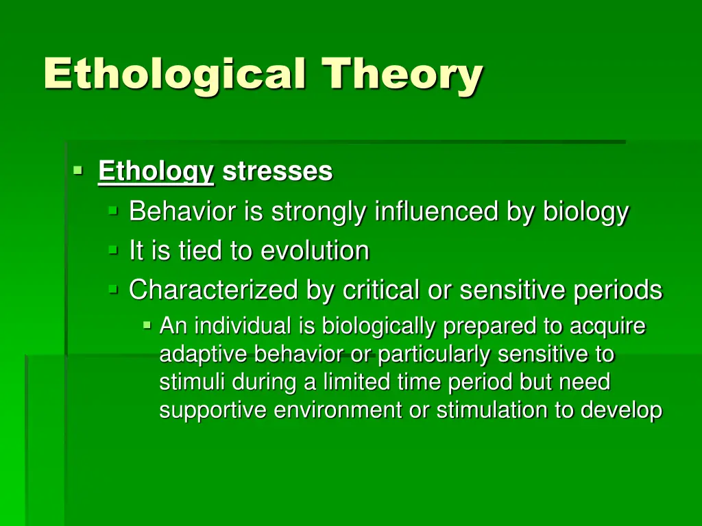 ethological theory