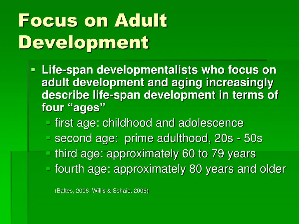 focus on adult development