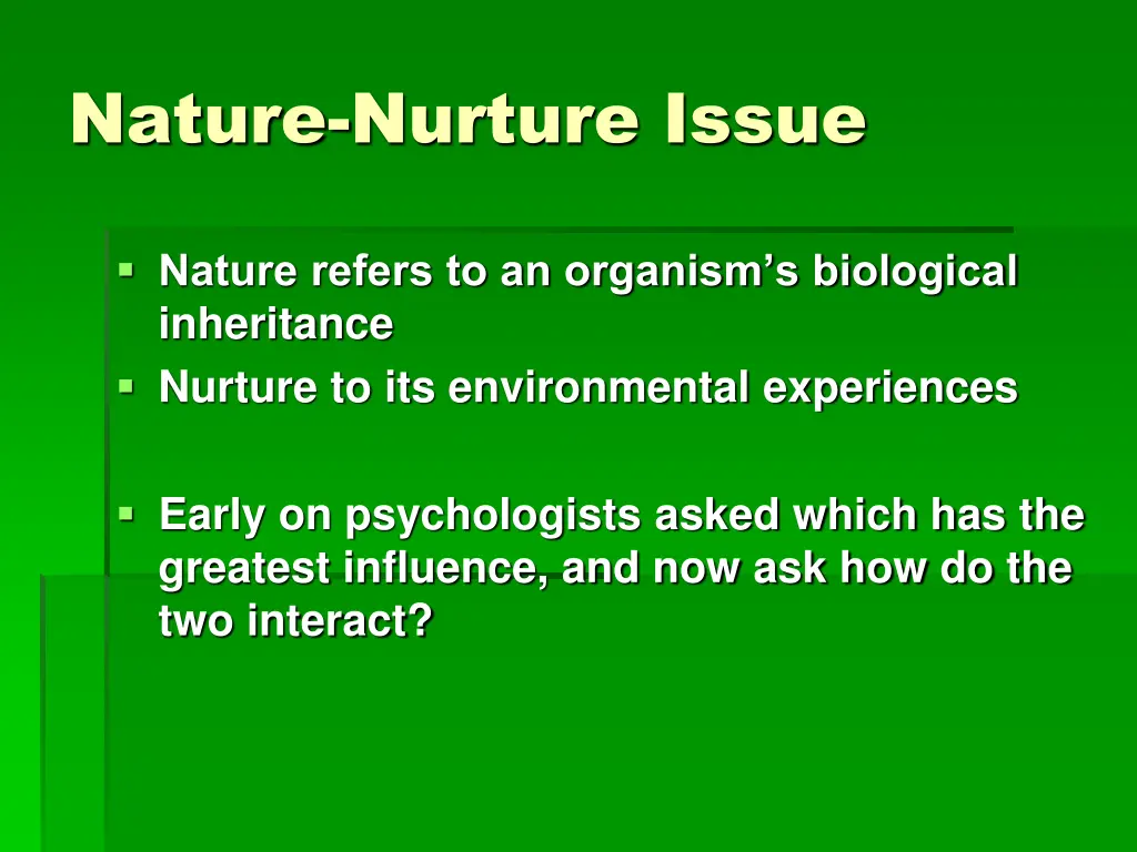 nature nurture issue