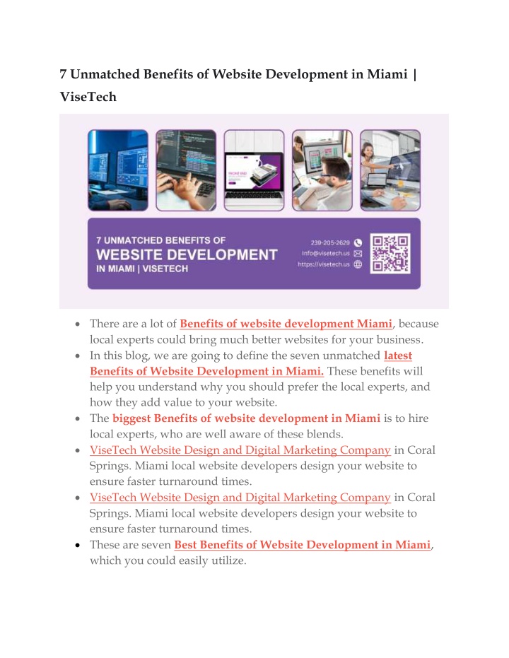 7 unmatched benefits of website development