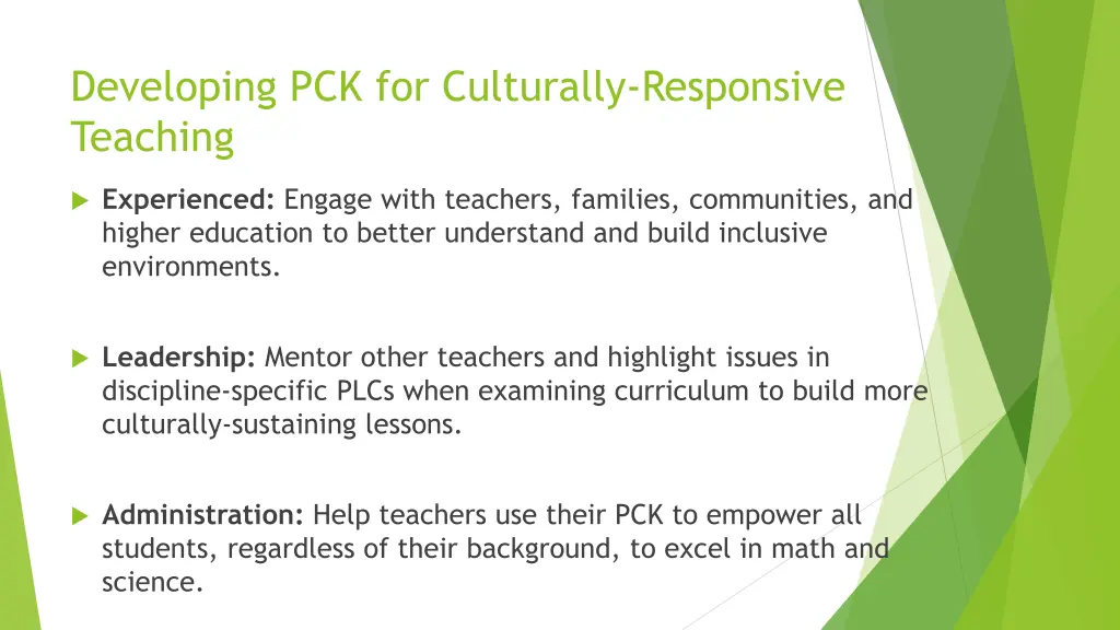 developing pck for culturally responsive teaching 1