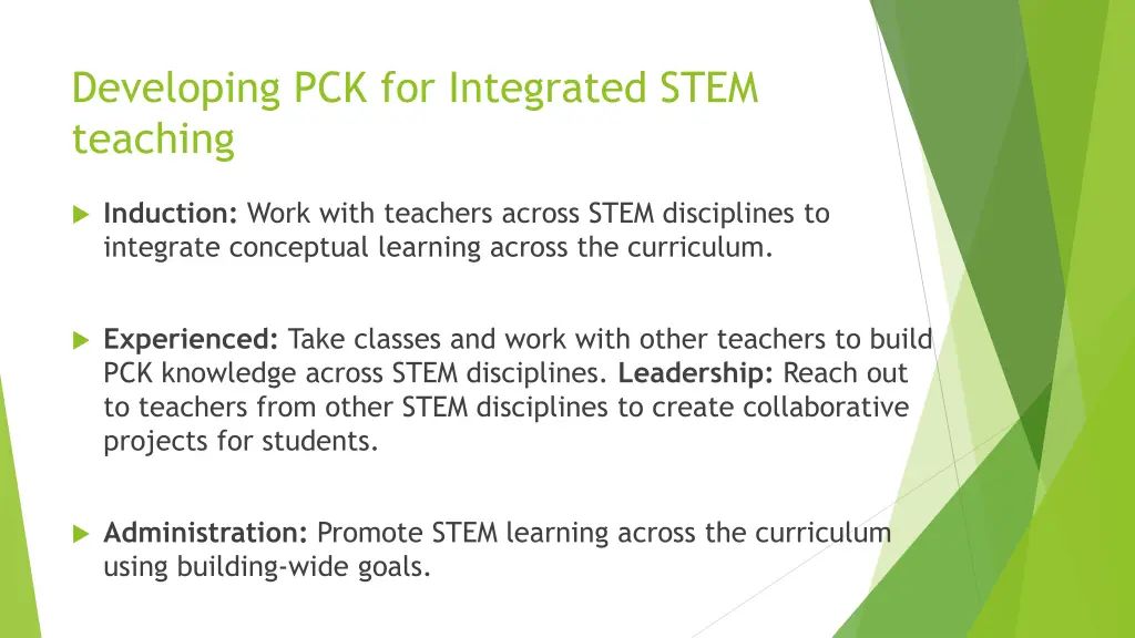 developing pck for integrated stem teaching 1