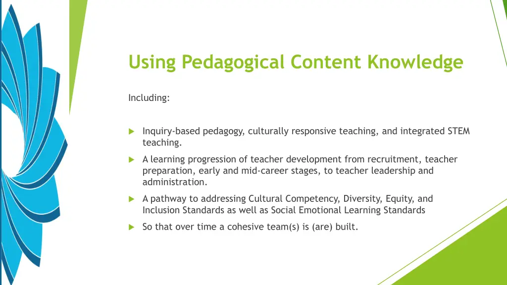 using pedagogical content knowledge 1