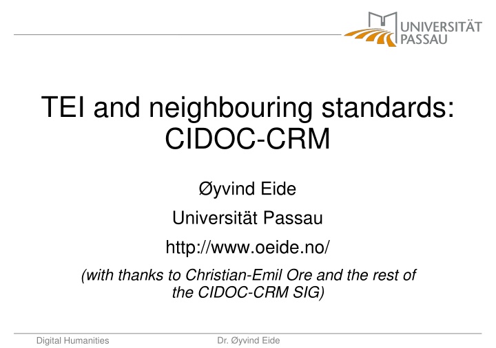 tei and neighbouring standards cidoc crm