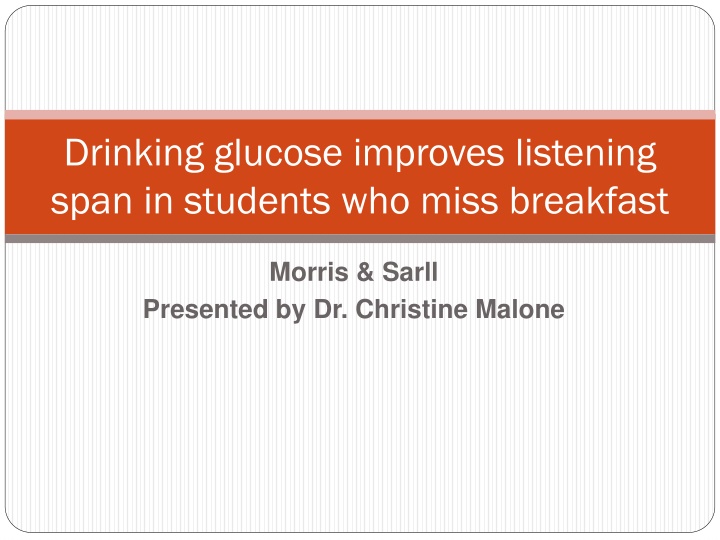 drinking glucose improves listening span