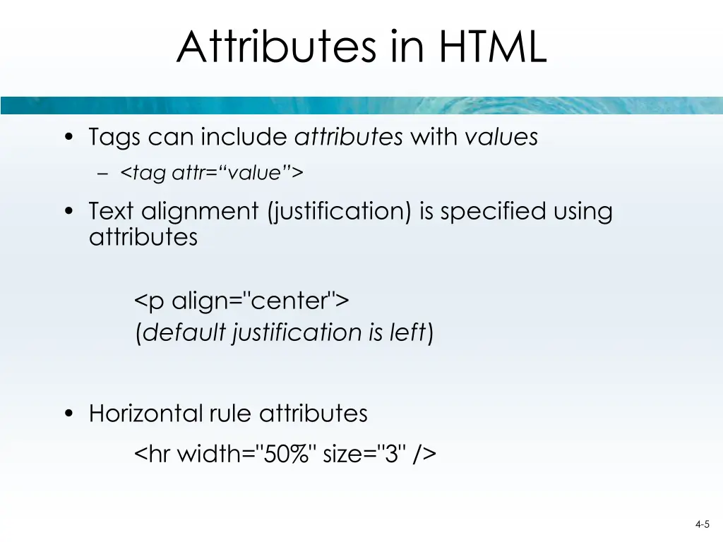 attributes in html