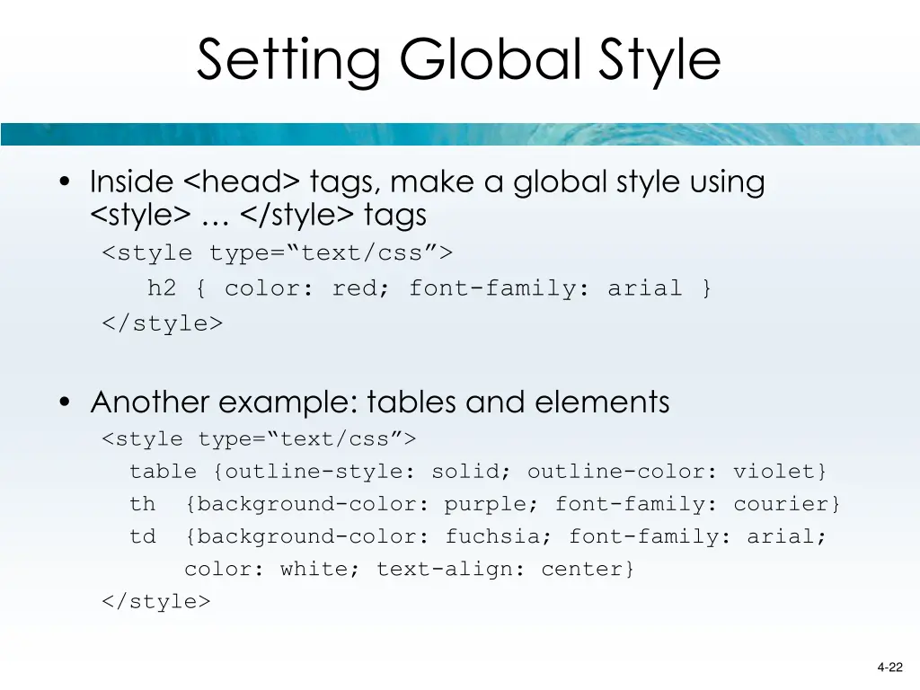 setting global style