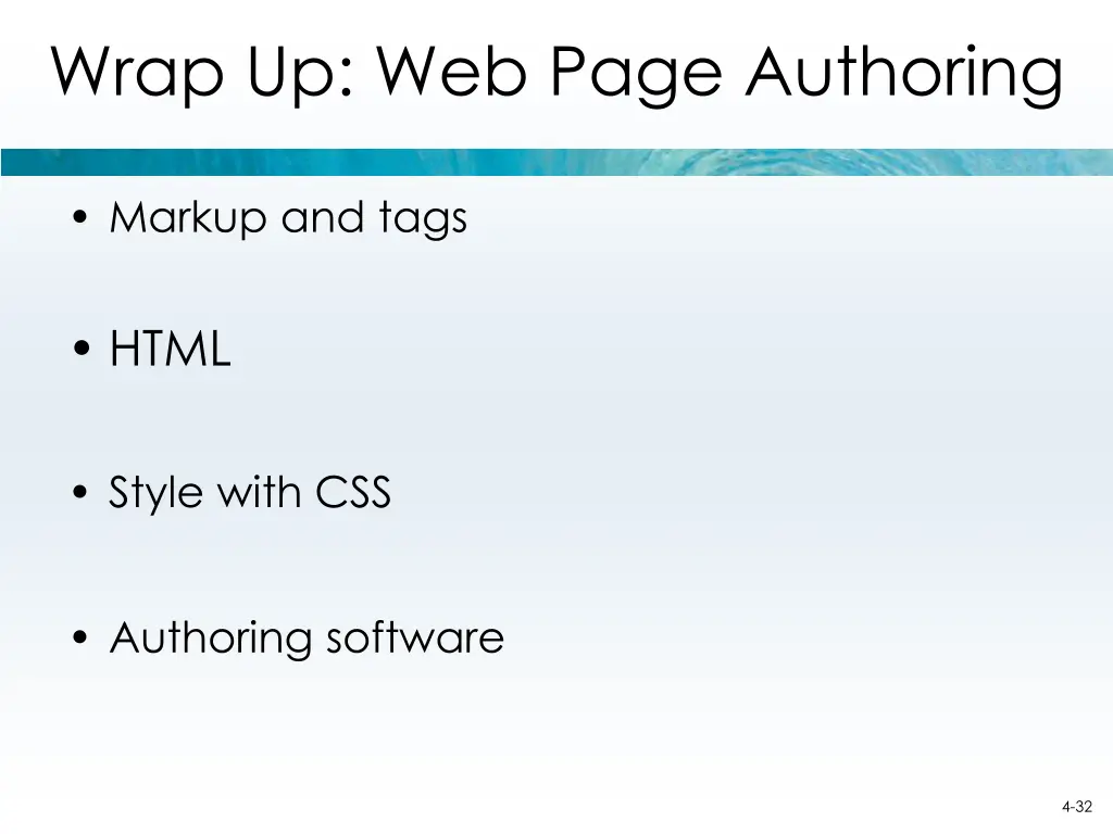 wrap up web page authoring