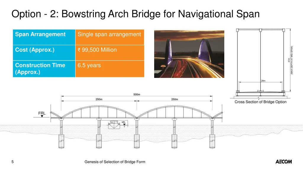 option 2 bowstring arch bridge for navigational