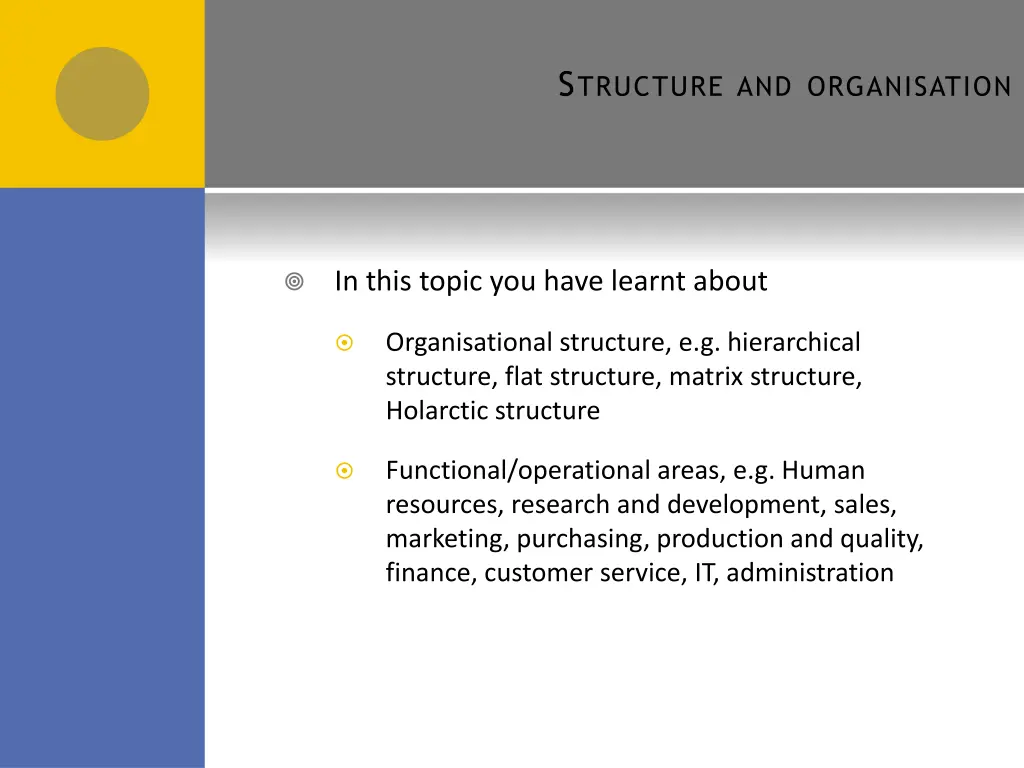 s tructure and organisation 1