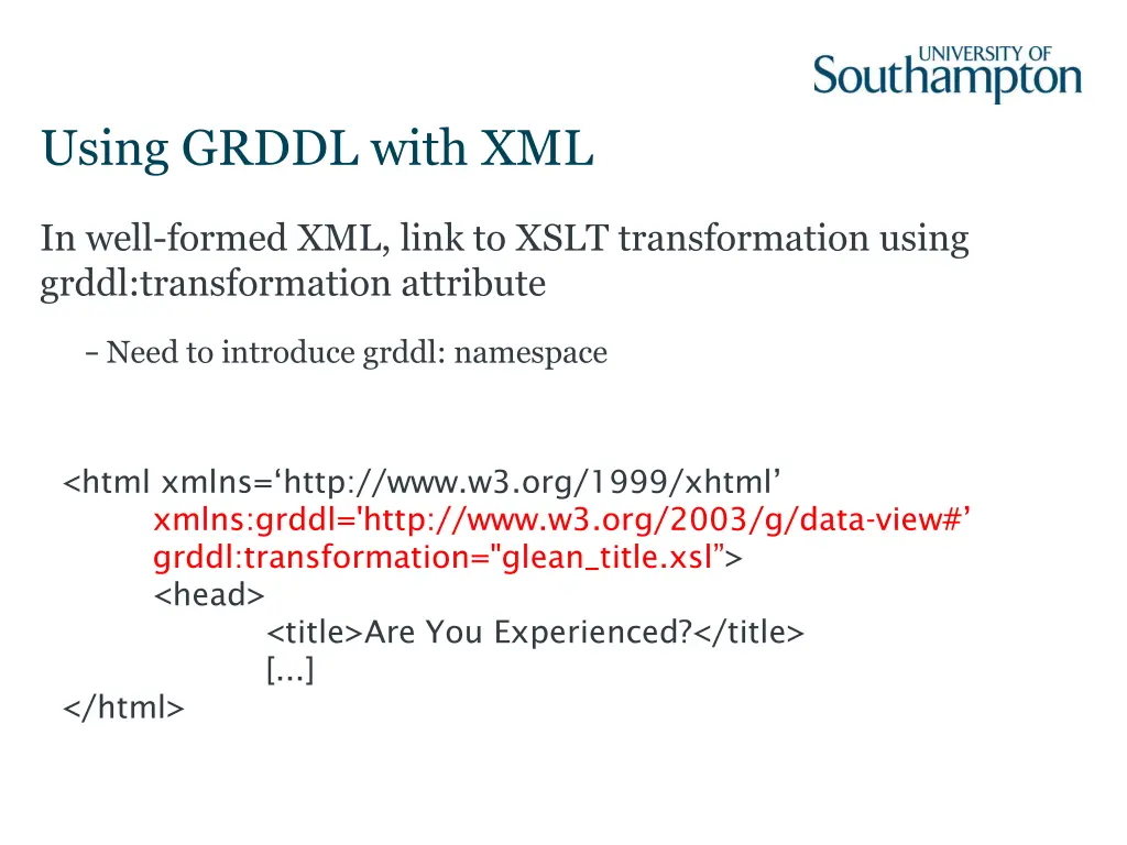 using grddl with xml