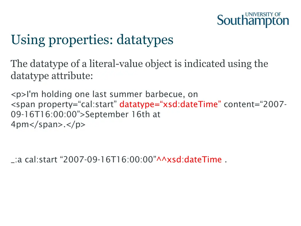 using properties datatypes