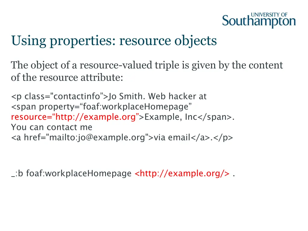 using properties resource objects