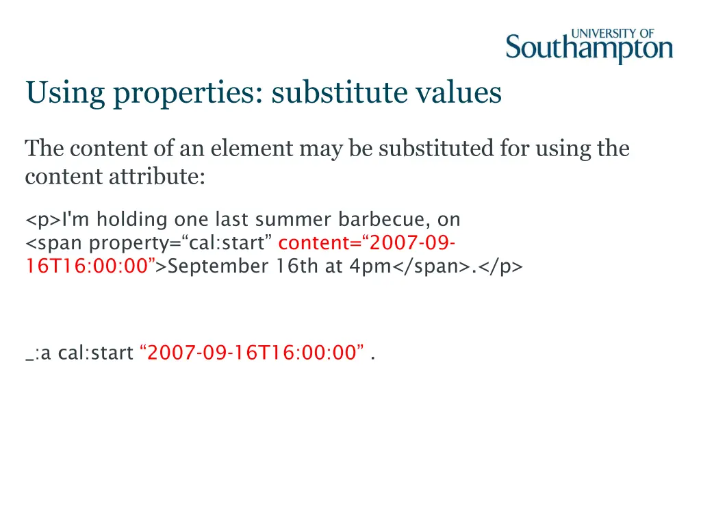 using properties substitute values