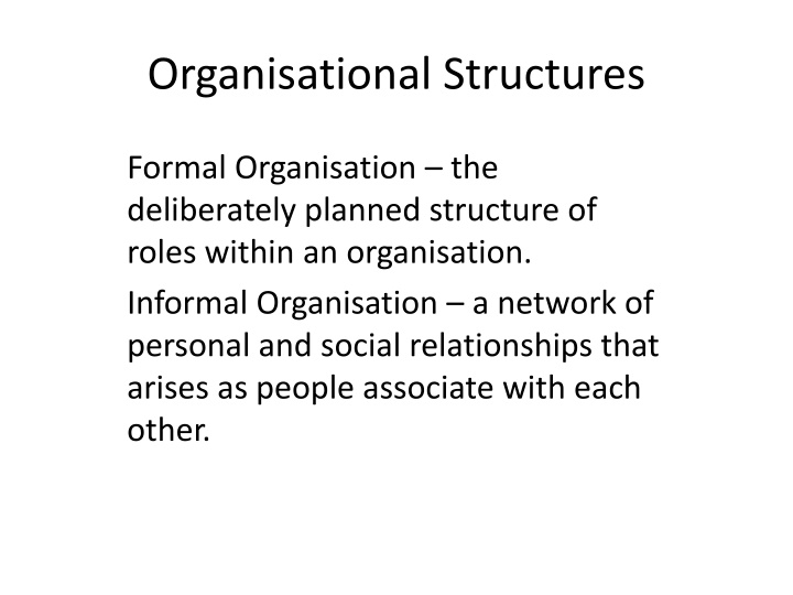 organisational structures