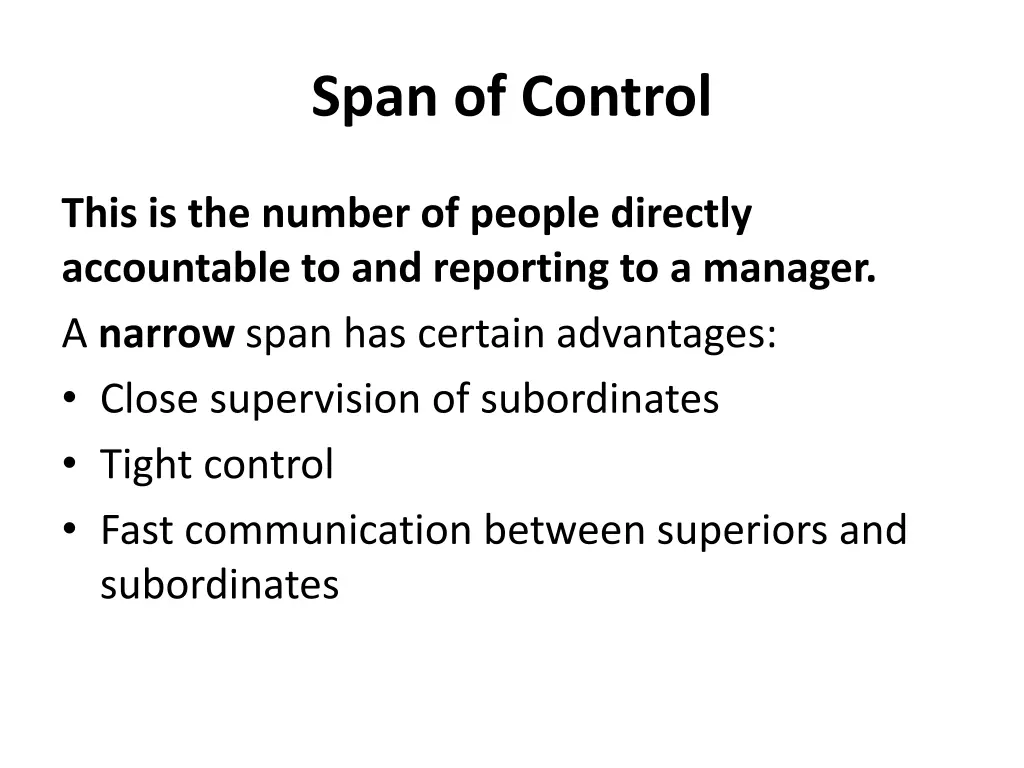 span of control