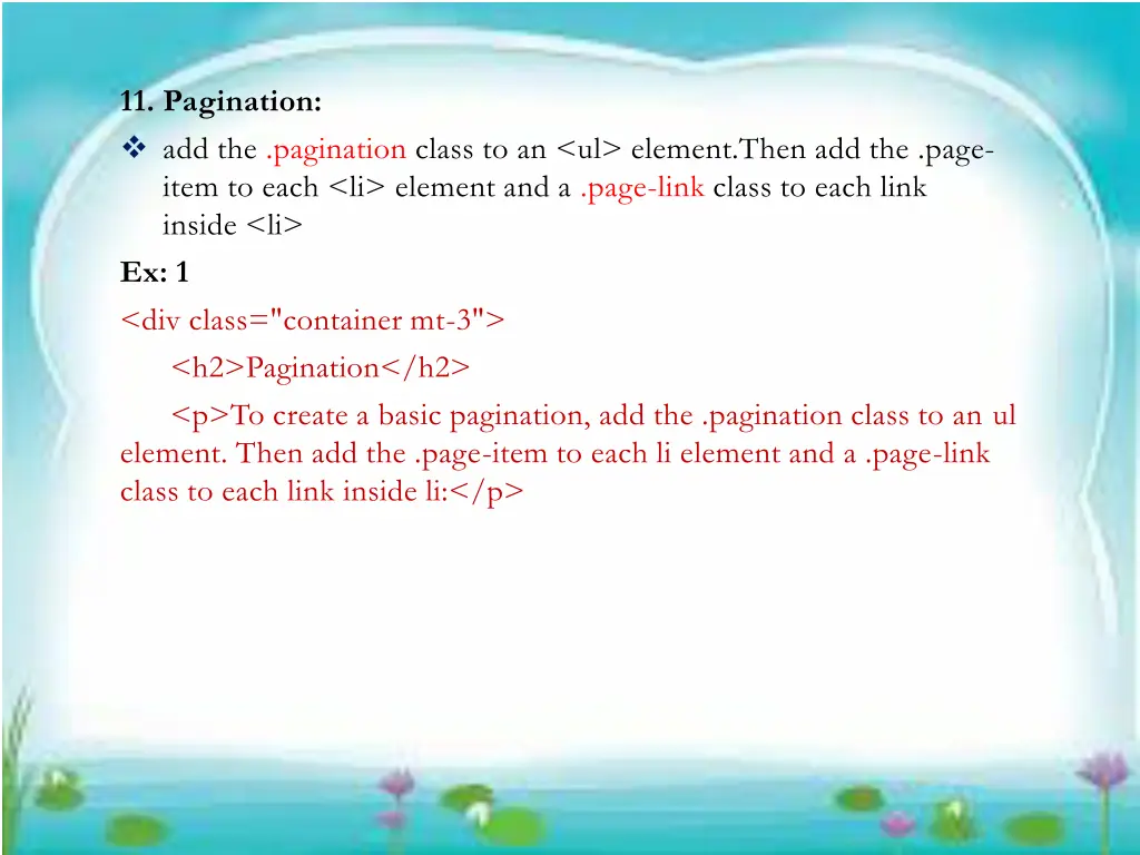 11 pagination add the pagination class