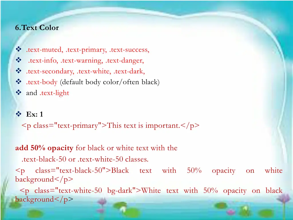 6 text color