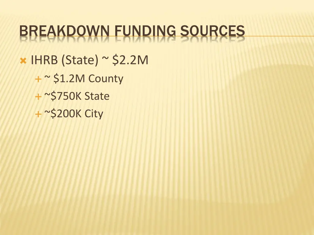 breakdown funding sources