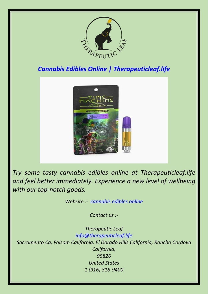 cannabis edibles online therapeuticleaf life