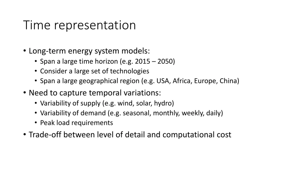 time representation