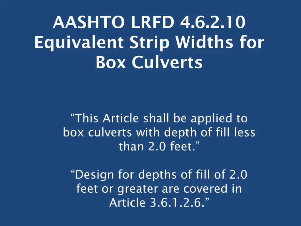 aashto lrfd 4 6 2 10 equivalent strip widths