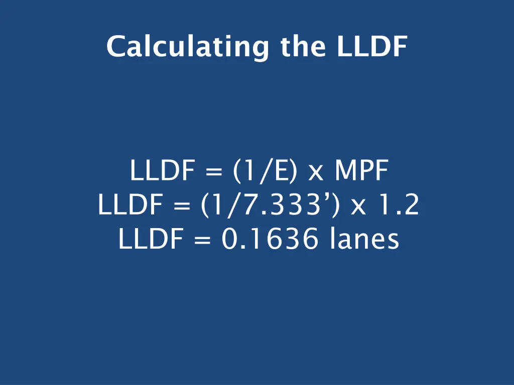 calculating the lldf 1