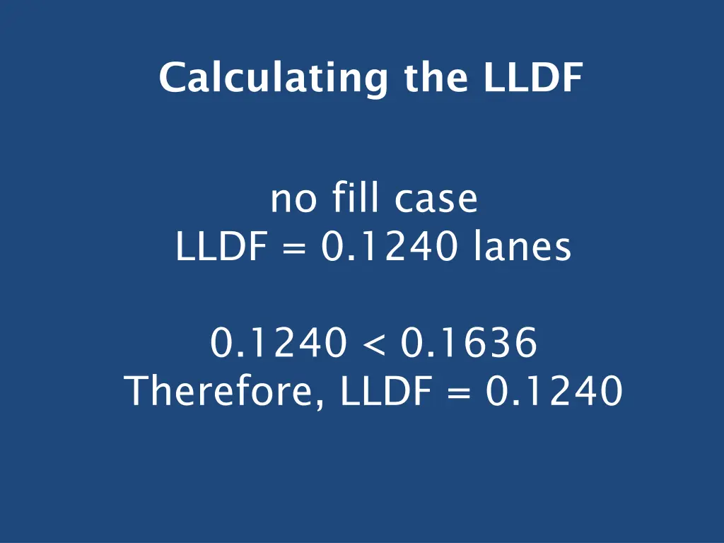 calculating the lldf 2