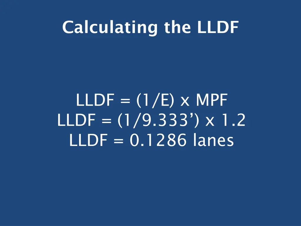 calculating the lldf 3