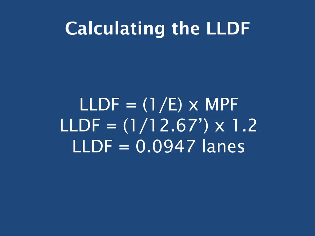 calculating the lldf 5