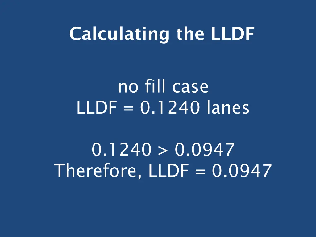 calculating the lldf 6