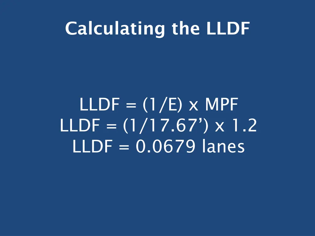 calculating the lldf 7