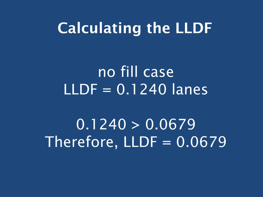 calculating the lldf 8