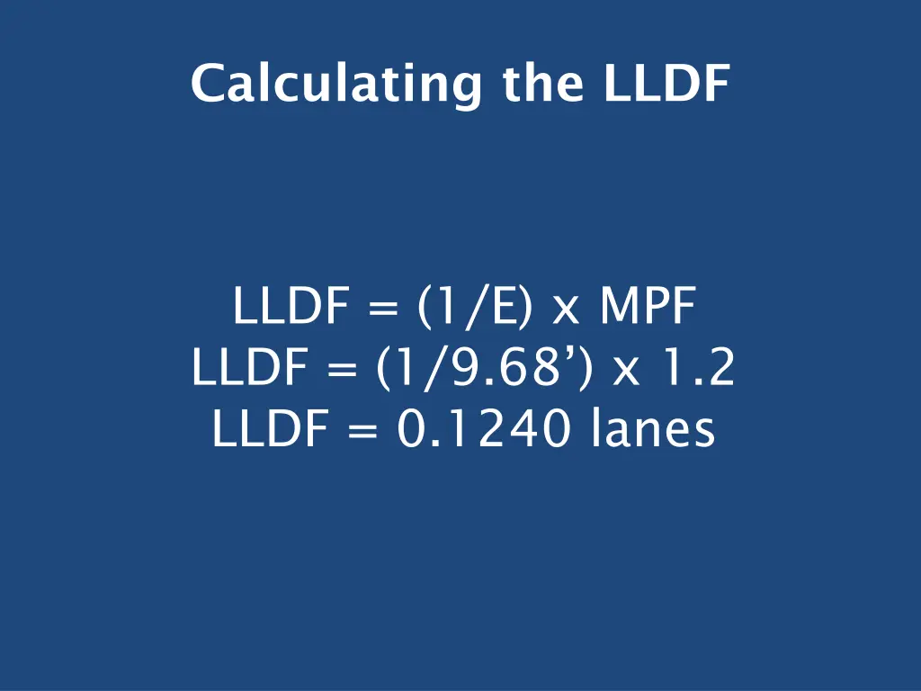 calculating the lldf