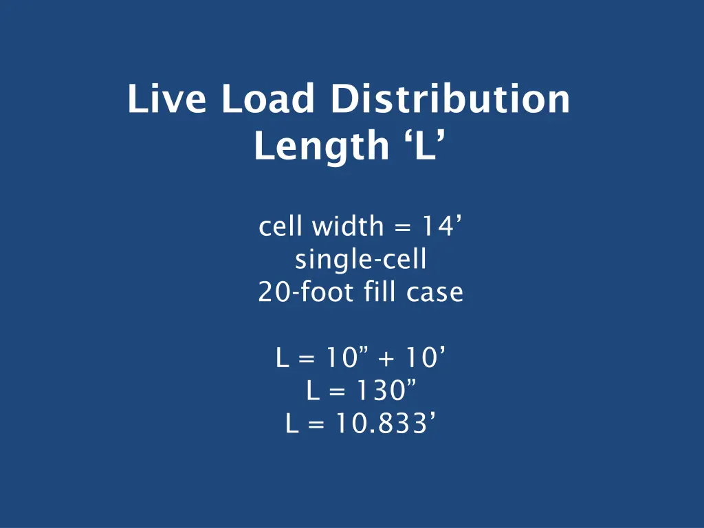 live load distribution length l 2