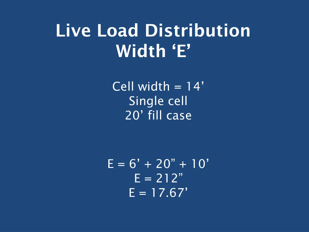 live load distribution width e 5