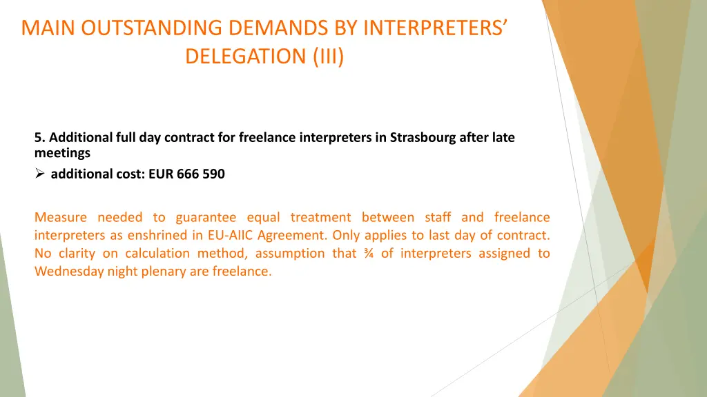 main outstanding demands by interpreters 2