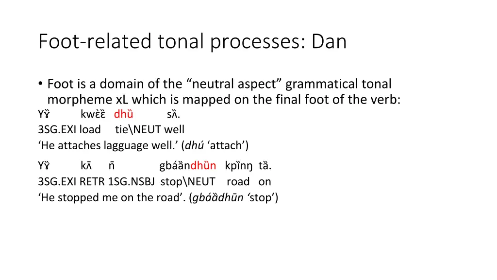 foot related tonal processes dan