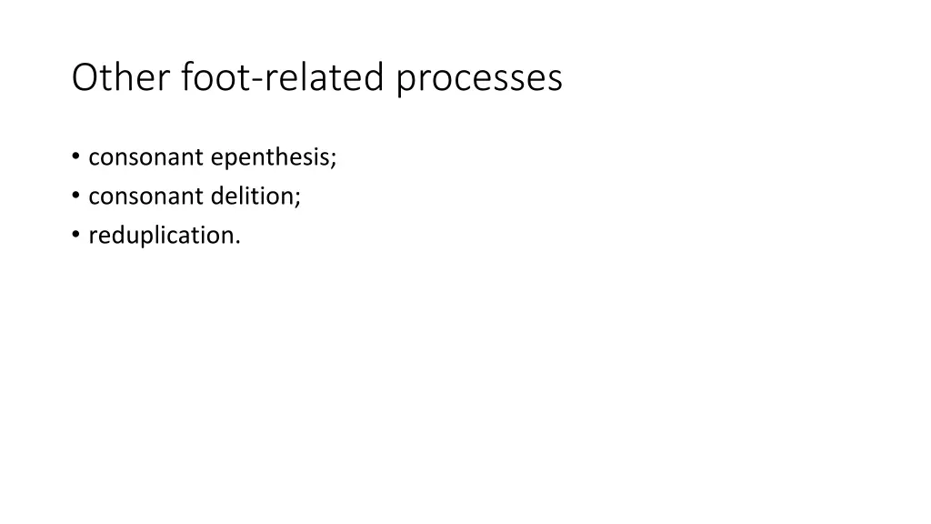 other foot related processes