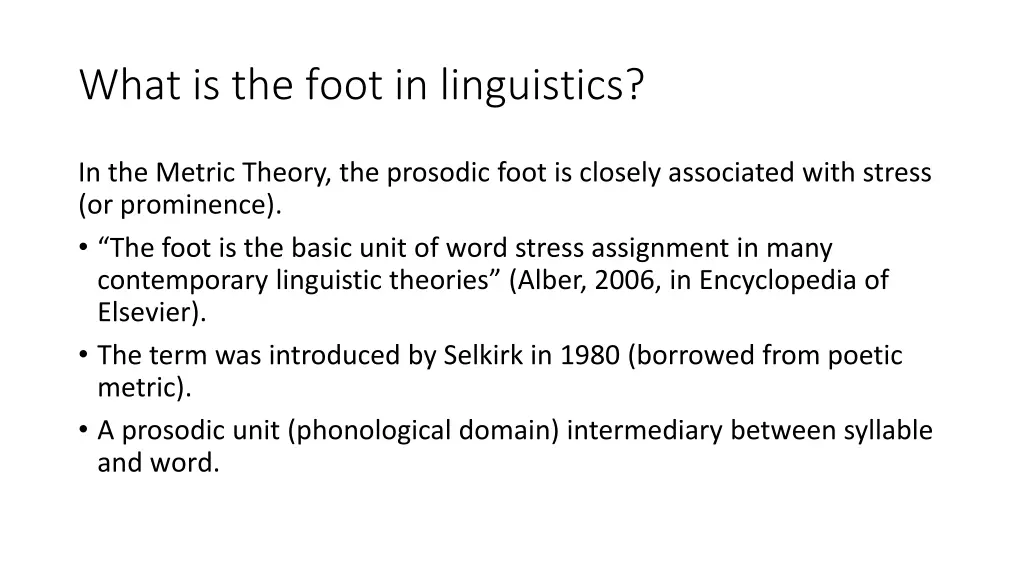 what is the foot in linguistics