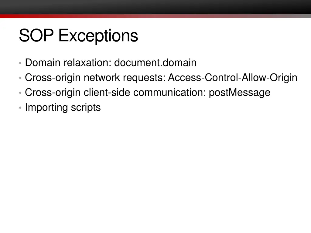 sop exceptions