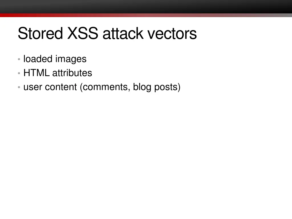 stored xss attack vectors