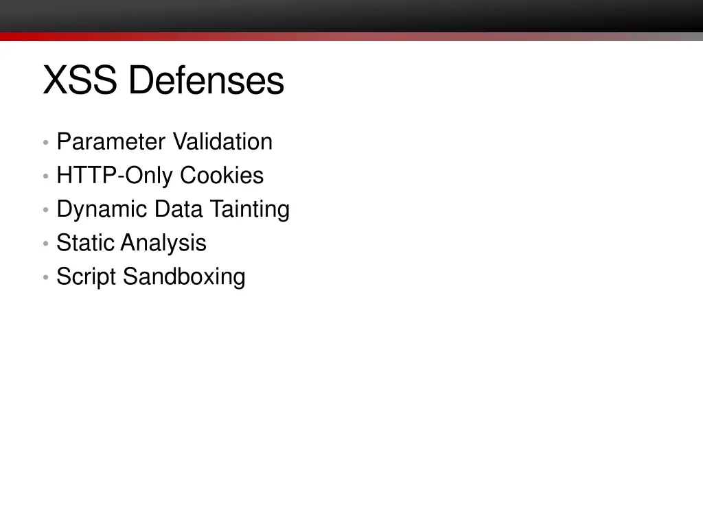 xss defenses