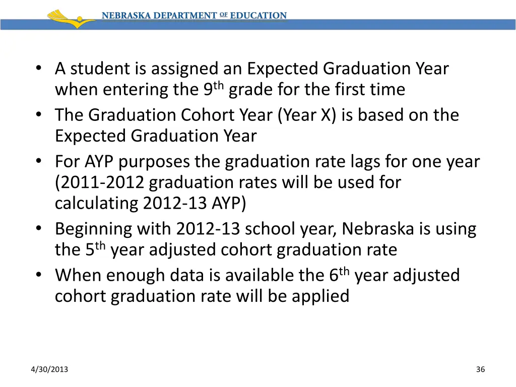 a student is assigned an expected graduation year