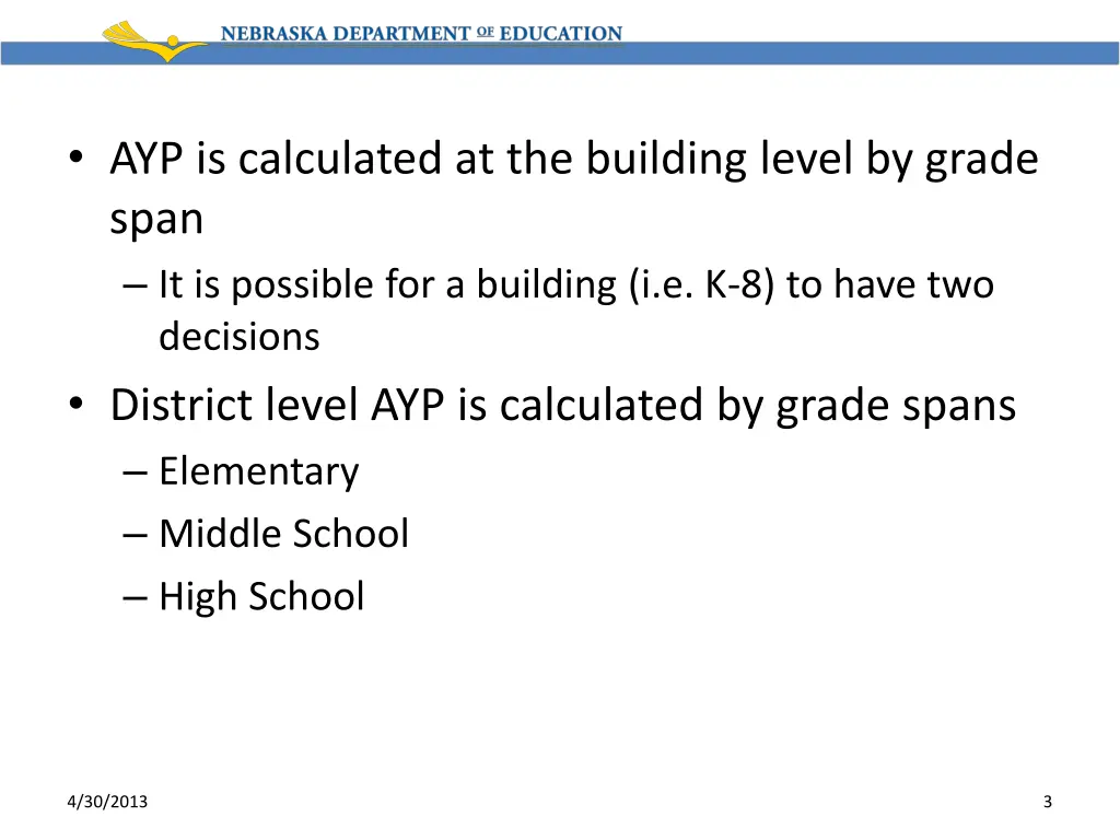 ayp is calculated at the building level by grade